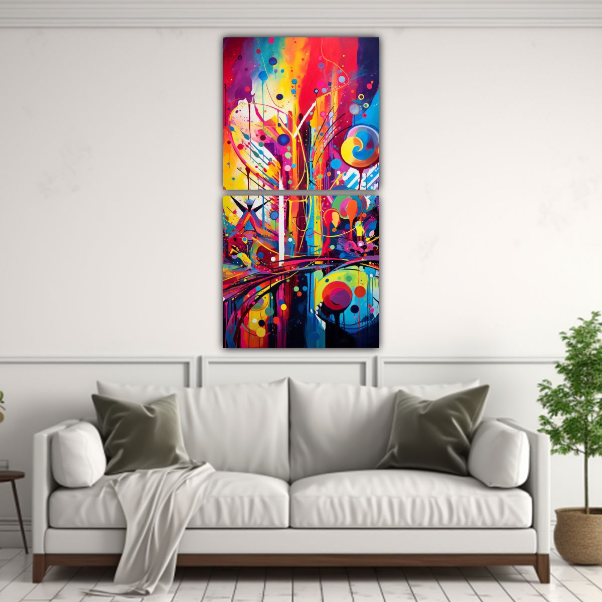 GENERICO - Set 2 Lienzos De Tela Decoración Dormitorio 60x120 Cm