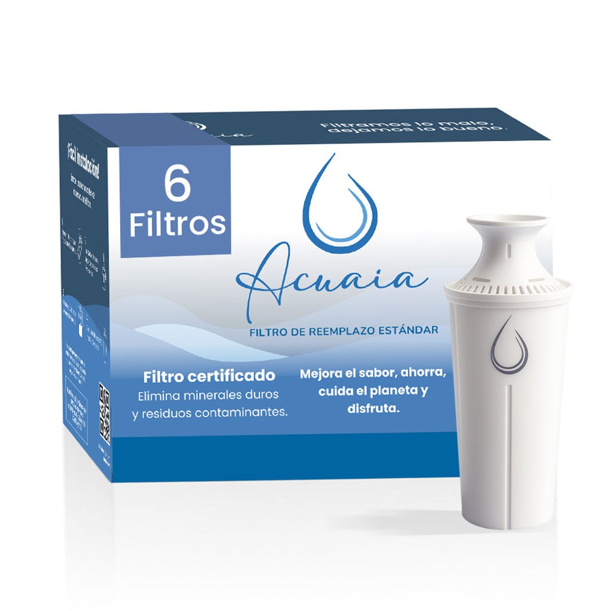 ACUAIA - Acuaia 6 filtros clasicos jarra compatible Brita certificado
