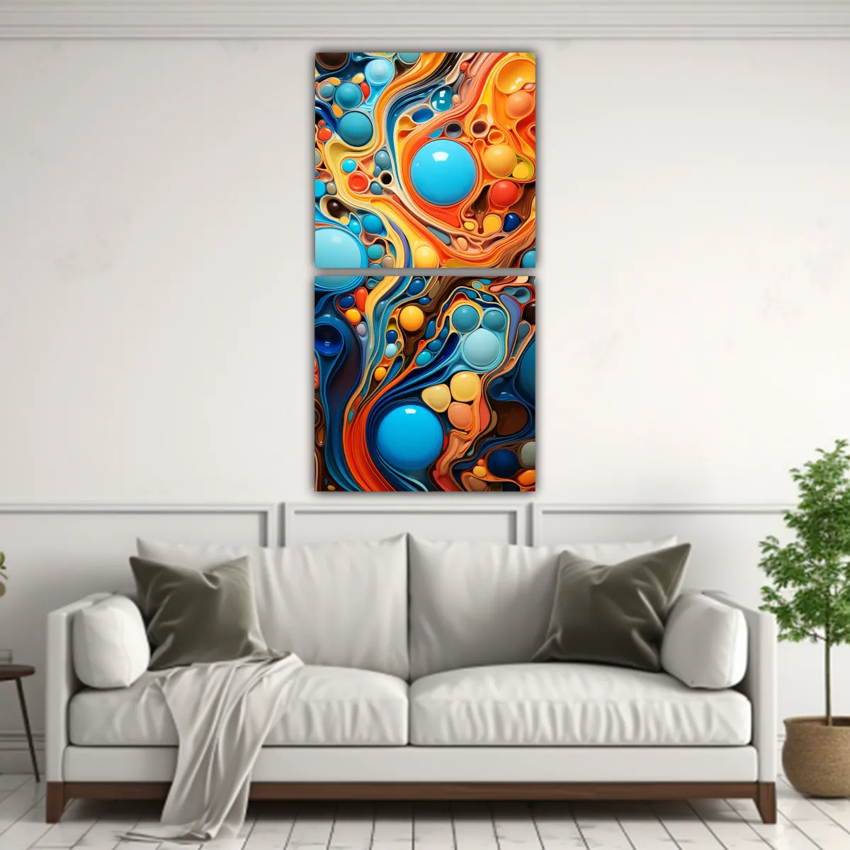 GENERICO - Cuadros Abstractos De época En Tonos Tierra 20x40 Cm