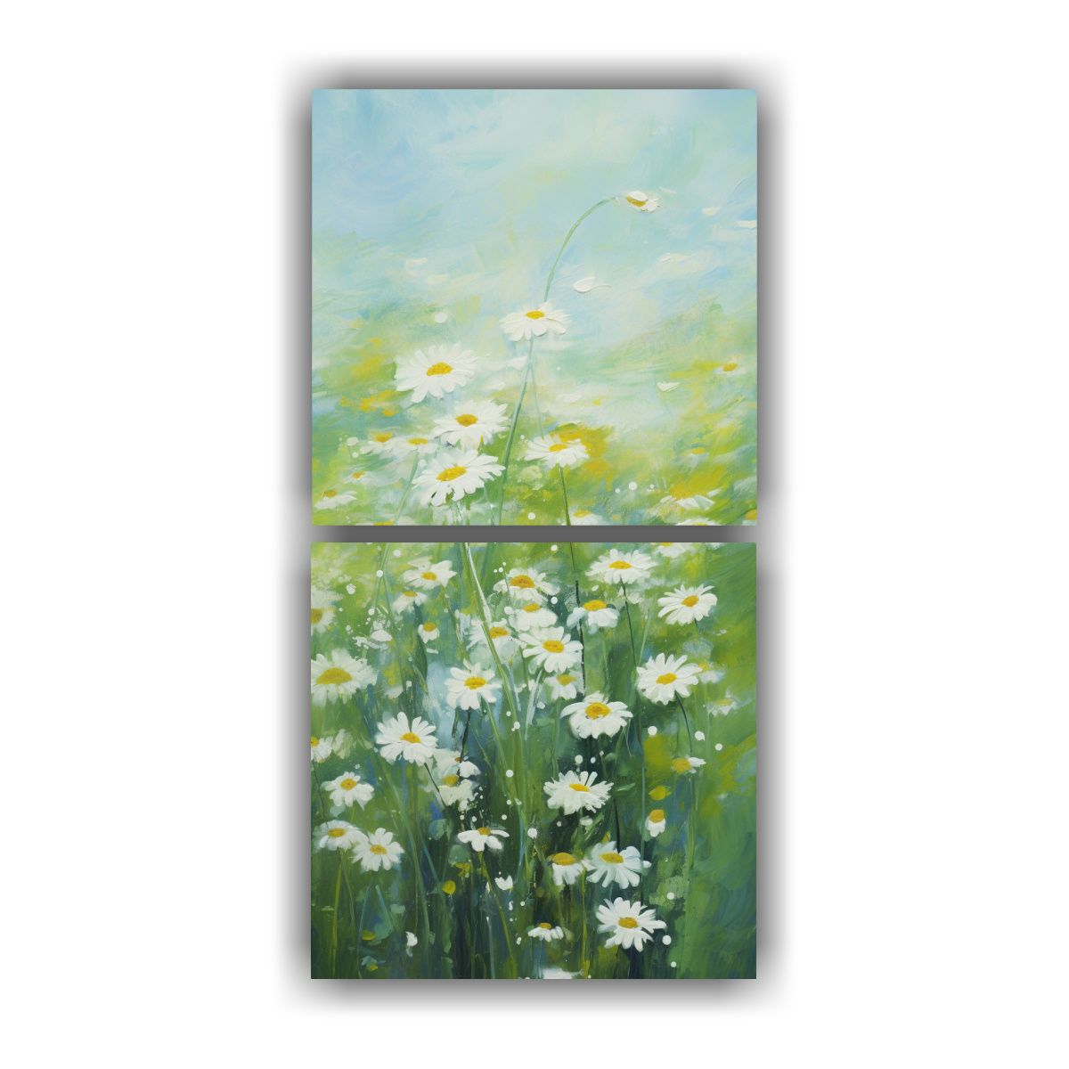 GENERICO - Pintura Abstracta De Manzanilla En Estilo Óleo 20x40 Cm