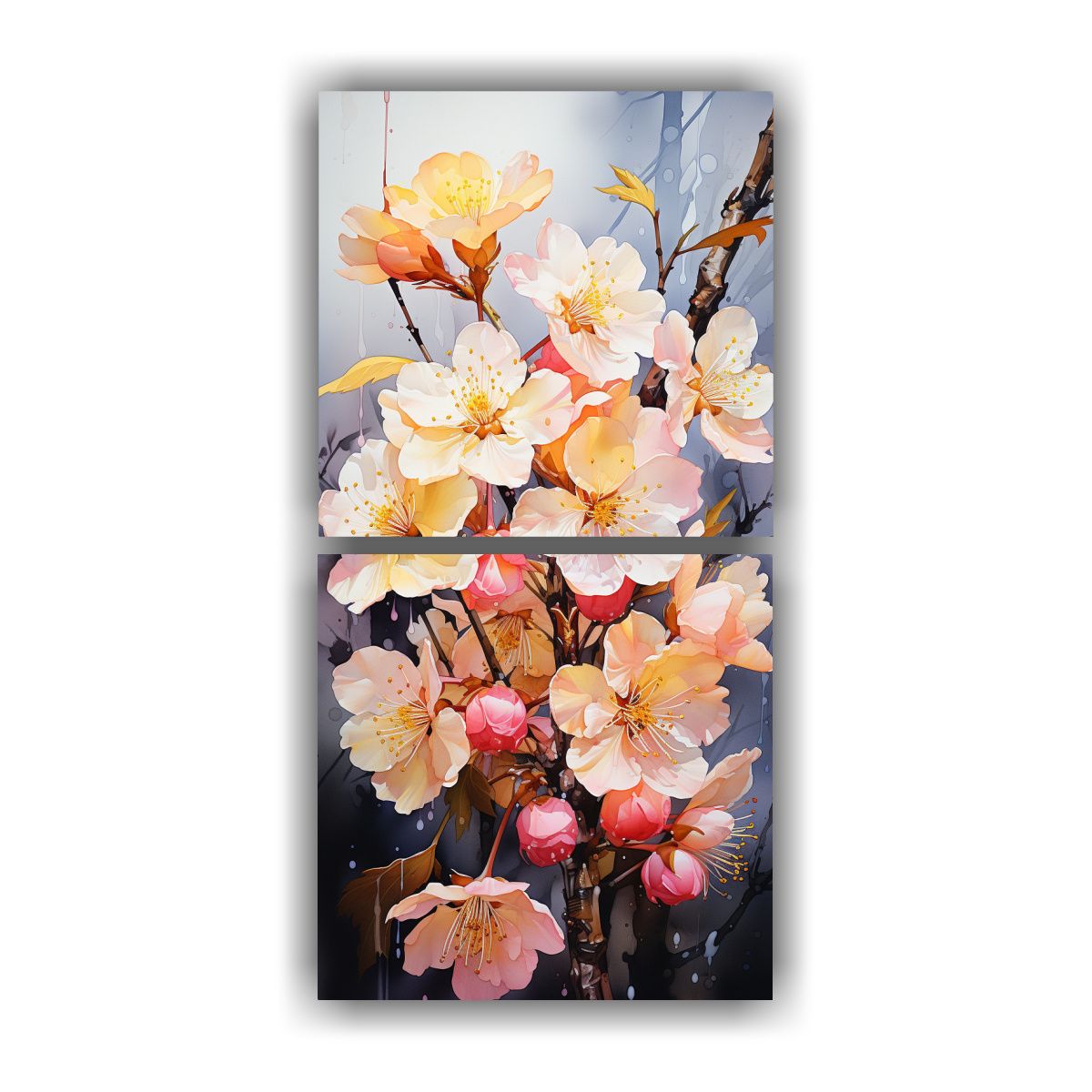 GENERICO - Set 2 Lienzos De Tela Vanguardia Para Sala Cherry 40x80 Cm