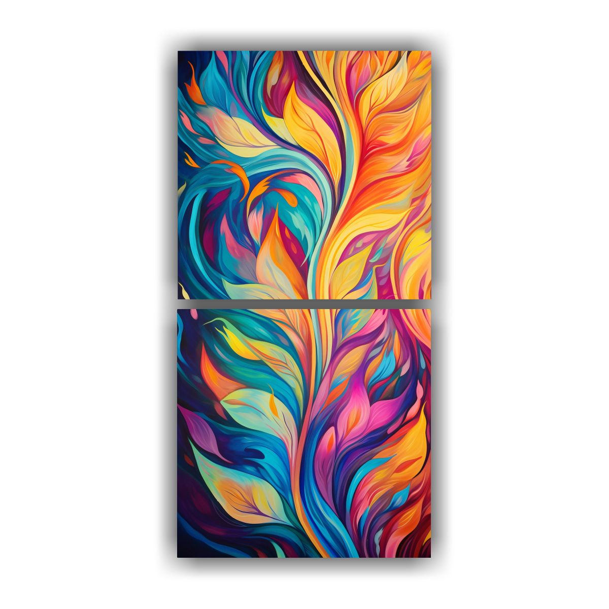 GENERICO - Dos Cuadros Imagen Mural Patrones Abstractos 30x60 Cm
