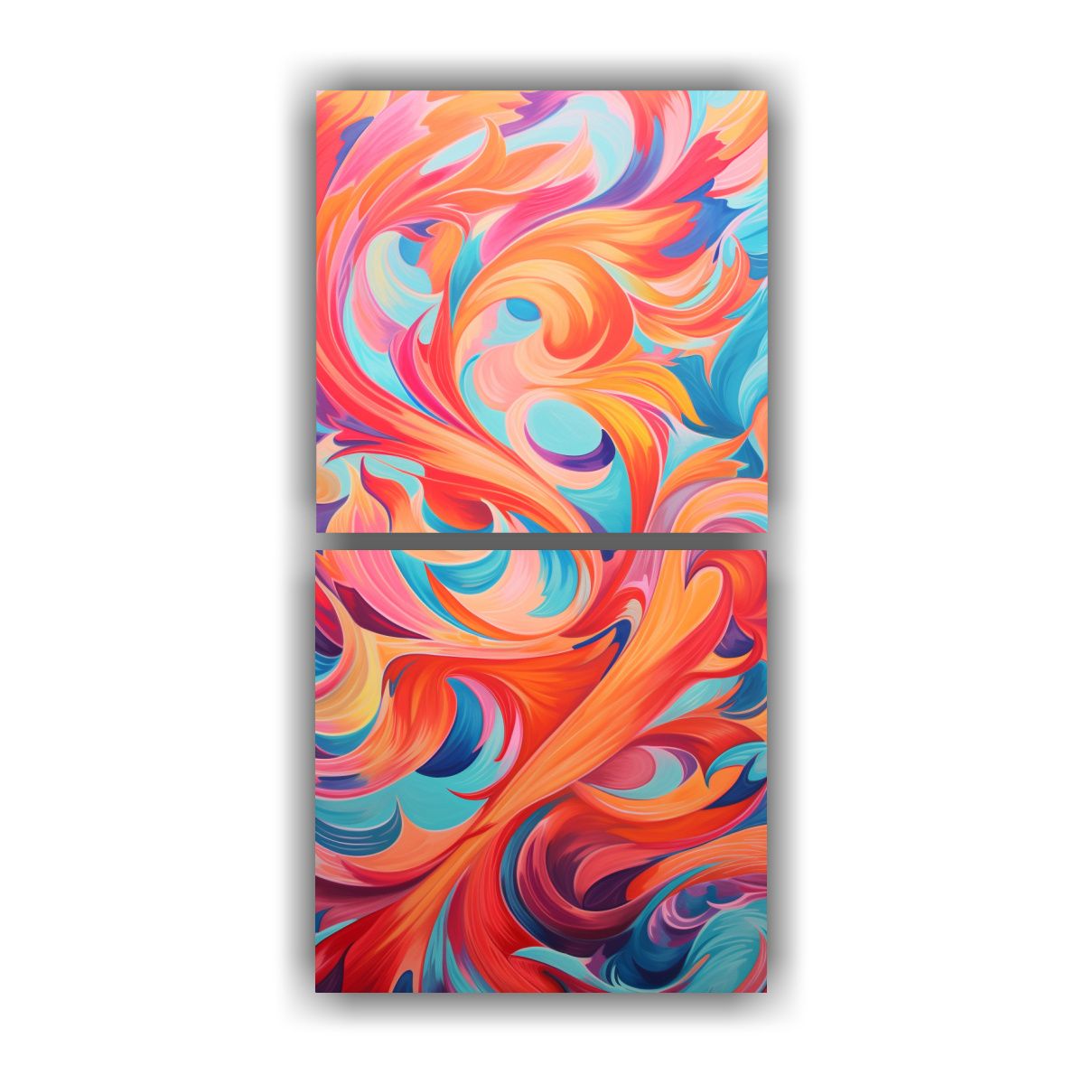 GENERICO - Cuadros Conceptuales Colores Vibrantes Patrones 30x60 Cm