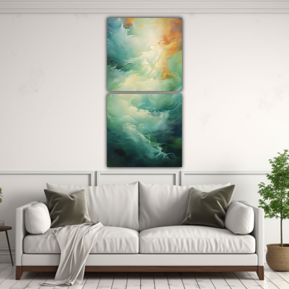 GENERICO - Pinturas Abstractas Inspiradas En La Corriente De 20x40 Cm