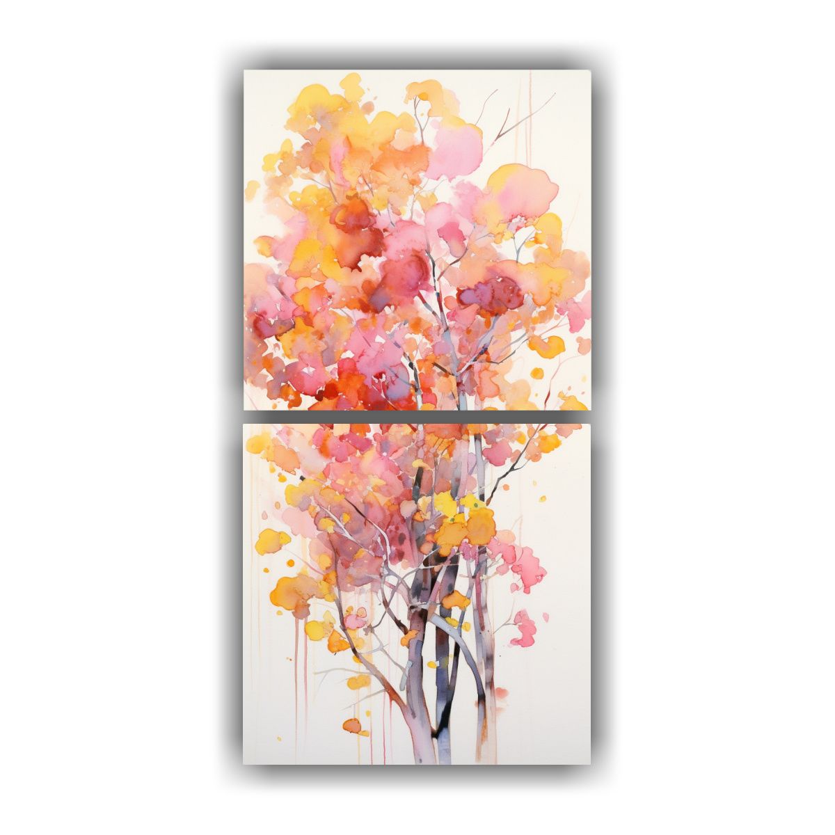 GENERICO - Pintura Abstracta Multicolor De Un árbol De 20x40 Cm