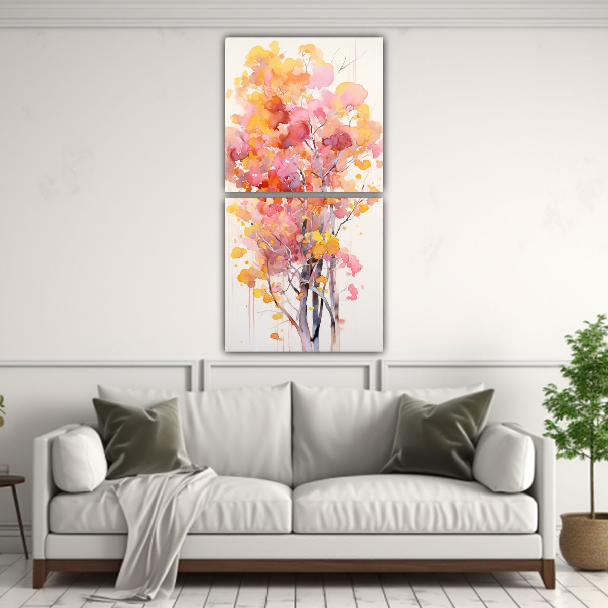 GENERICO - Pintura Abstracta Multicolor De Un árbol De 20x40 Cm