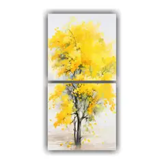 GENERICO - Set 2 Lienzos De Tela Cuadro Estilo Con Pintura 40x80 Cm