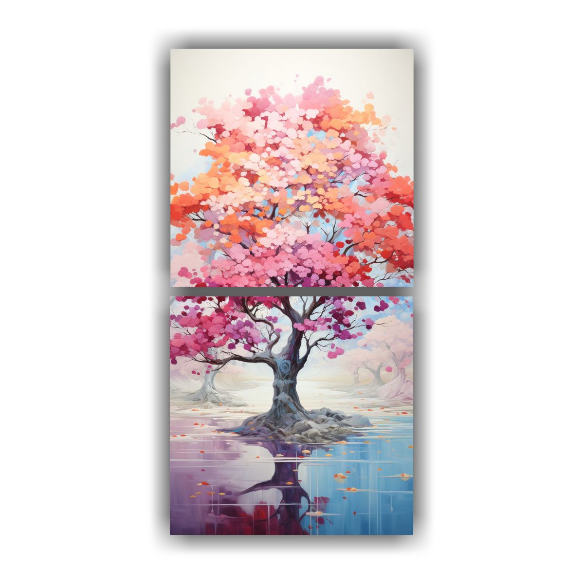 GENERICO - Pintura Abstracta Estilo árbol Forestal Colores 40x80 Cm