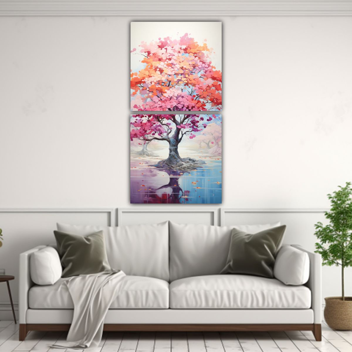 GENERICO - Pintura Abstracta Estilo árbol Forestal Colores 40x80 Cm