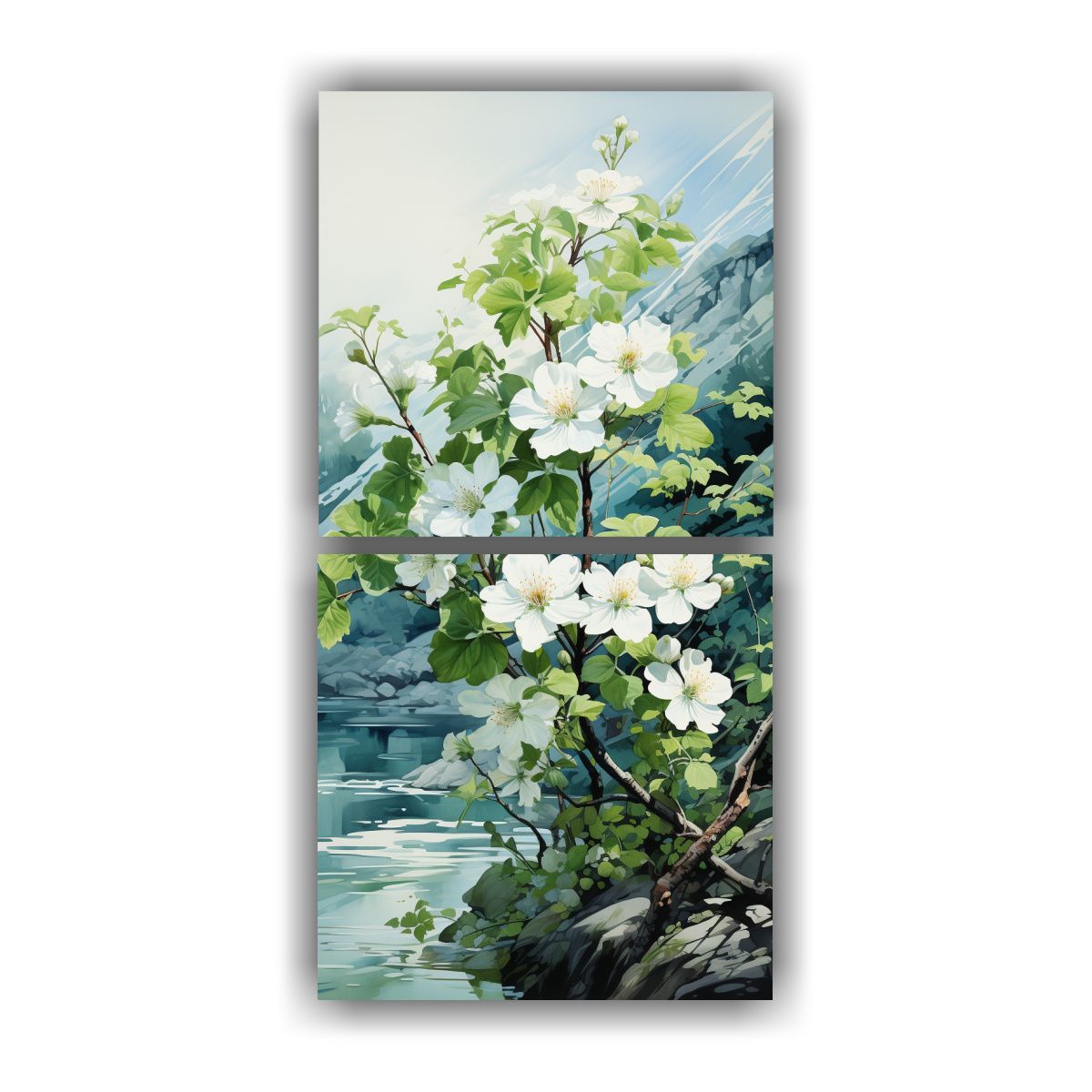 GENERICO - Pintura Decorativa Dos Cuadros Composicion 40x80 Cm