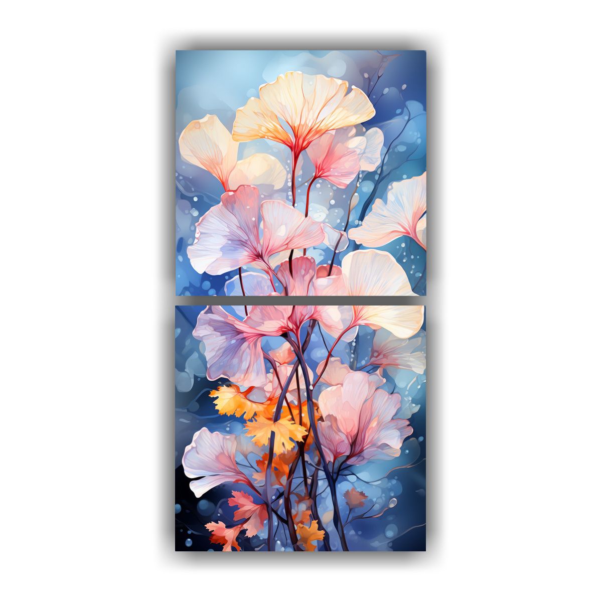 GENERICO - Cuadros Modernos A Color De Hojas De Ginkgo En 60x120 Cm