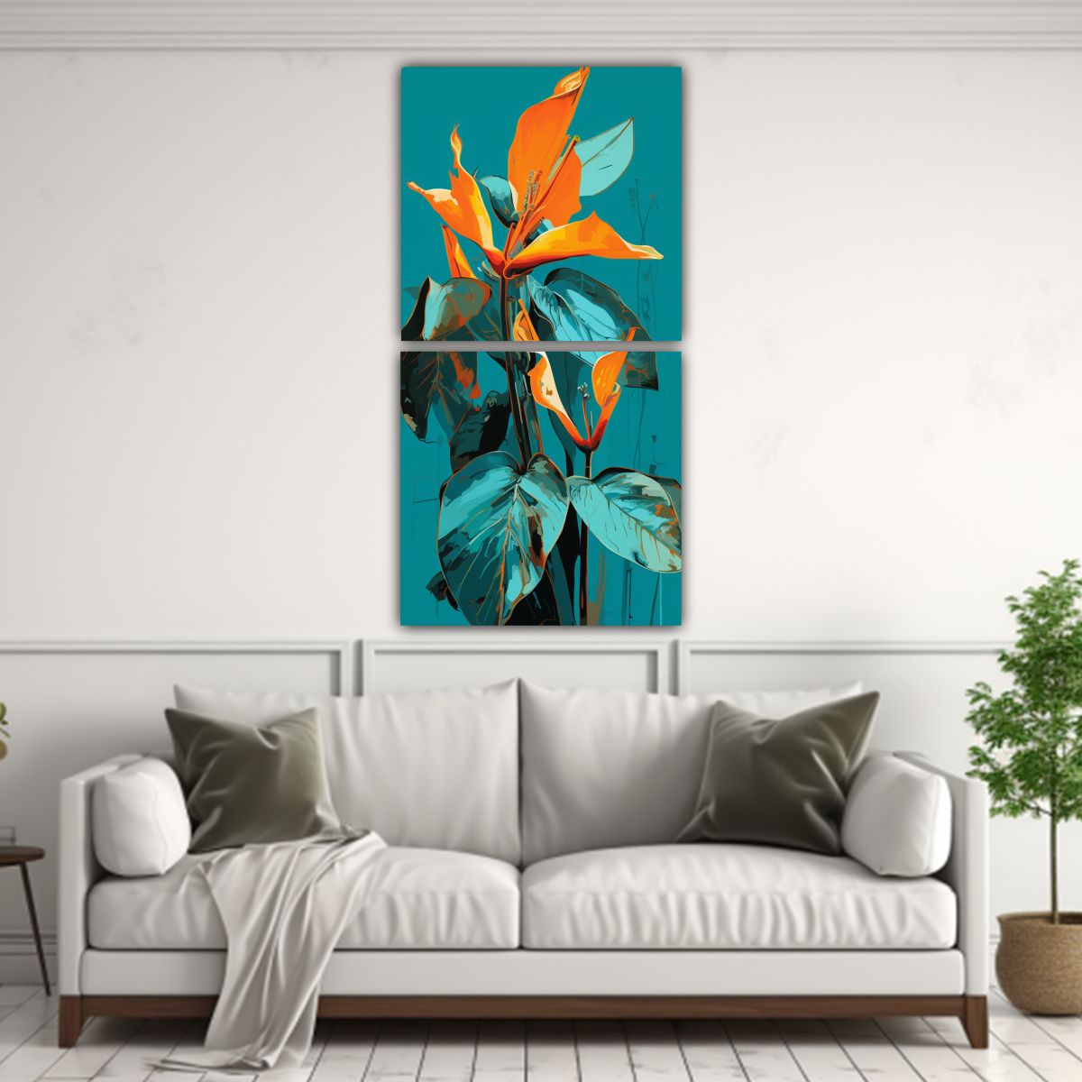 GENERICO - Pintura Decorativa Dos Imágenes Expresivas De Un 60x120 Cm