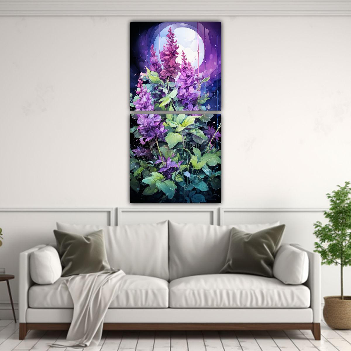 GENERICO - Pinturas Decorativas De Dos Telas En Bastidor 40x80 Cm