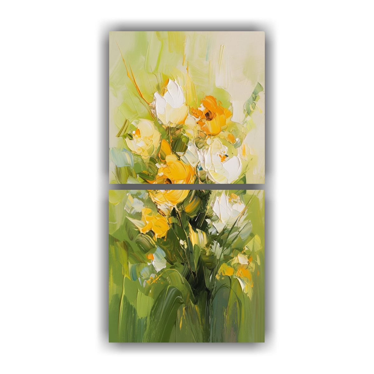 GENERICO - Pintura En Lienzo De Flores Naturales En Colores 40x80 Cm