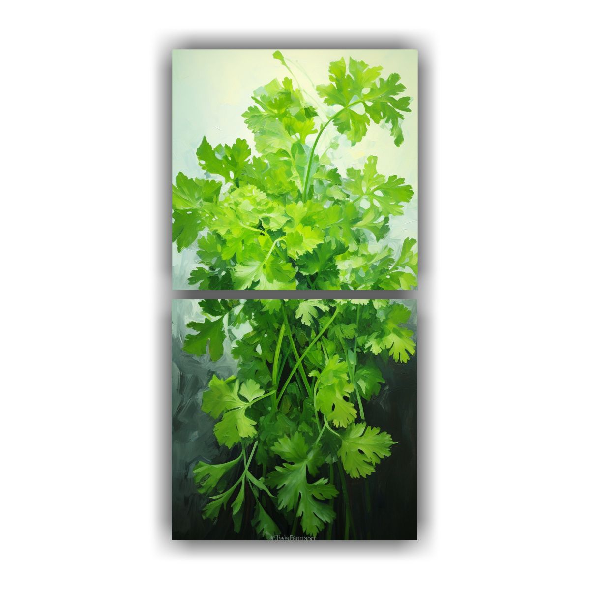 GENERICO - Pintura Abstracta De Hierbas De Perejil Estilo 40x80 Cm