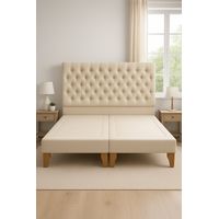 Cama 2 Plazas Modelo Capitone Crudo