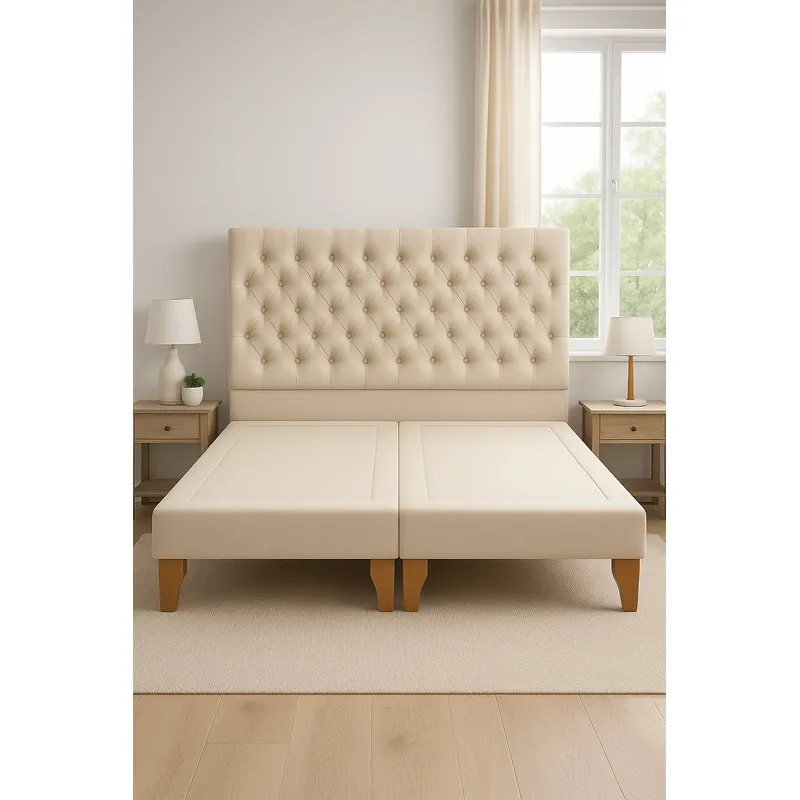 GENERICO - Cama 2 Plazas Modelo Top Quality Crudo