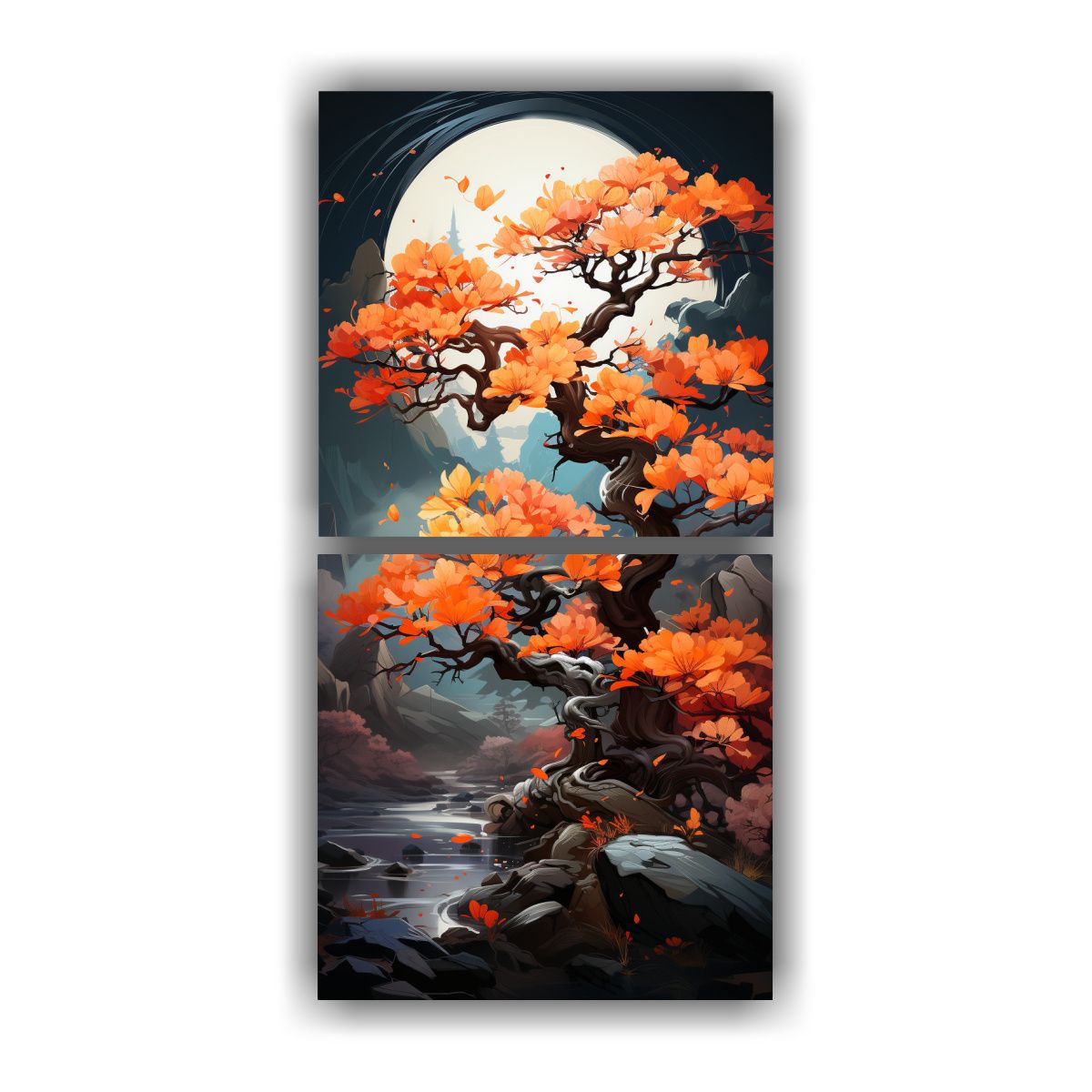 GENERICO - Cuadro Estilo Galeria Habitación Bonsái En 60x120 Cm