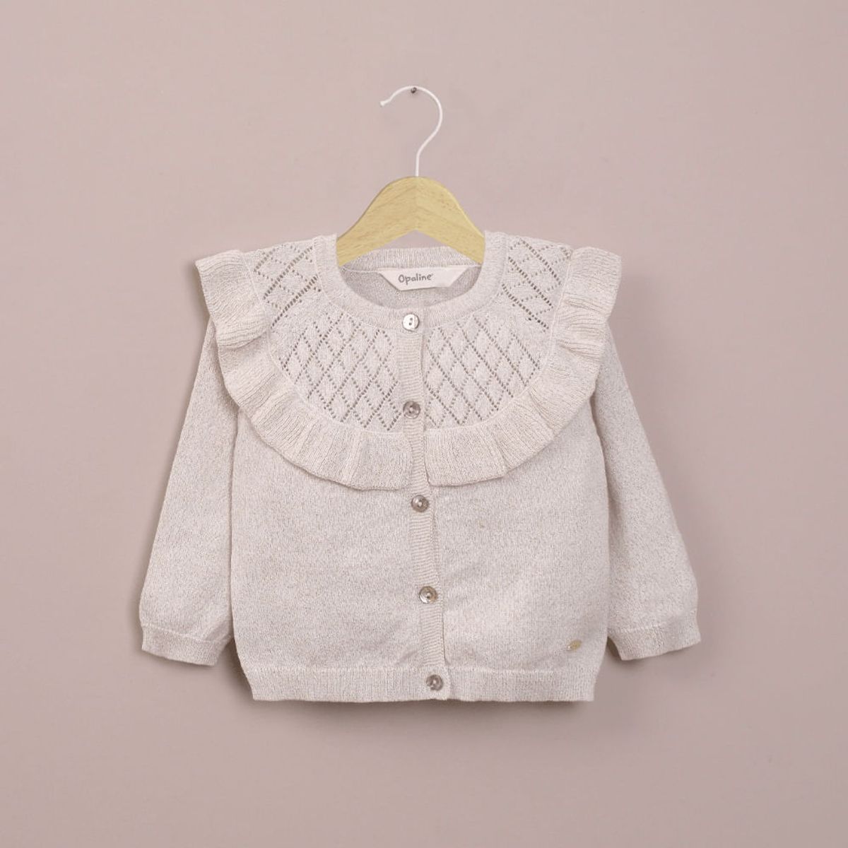 OPALINE - Chaleco blanco con lurex de niña 40794