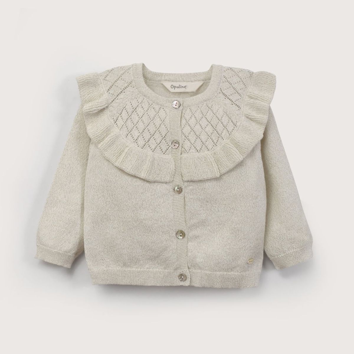 OPALINE - Chaleco blanco con lurex de niña 40794