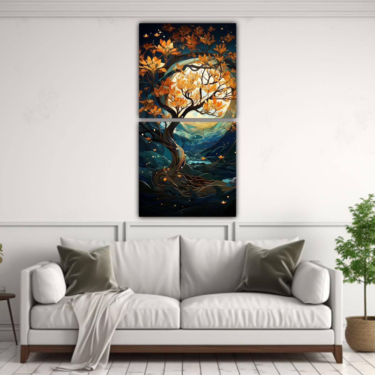 GENERICO - Pintura Decorativa Dos Cuadros Impreso 40x80 Cm