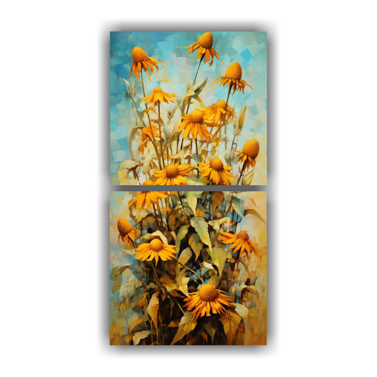 GENERICO - Pintura Abstracta De Flores De Alcachofa De 20x40 Cm