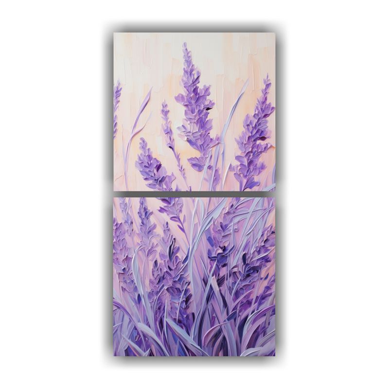 GENERICO - Pintura Abstracta En Tonos Lavanda De Hierbas 30x60 Cm
