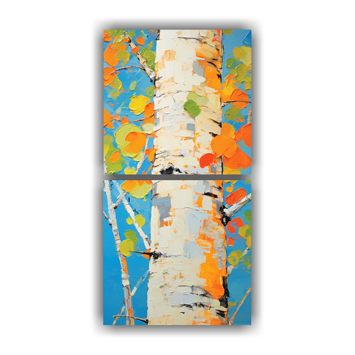 GENERICO - Cuadro Abstracto De Álamo Temblón En Bastidor 50x100 Cm
