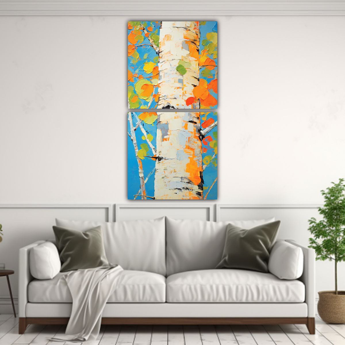 GENERICO - Cuadro Abstracto De Álamo Temblón En Bastidor 50x100 Cm