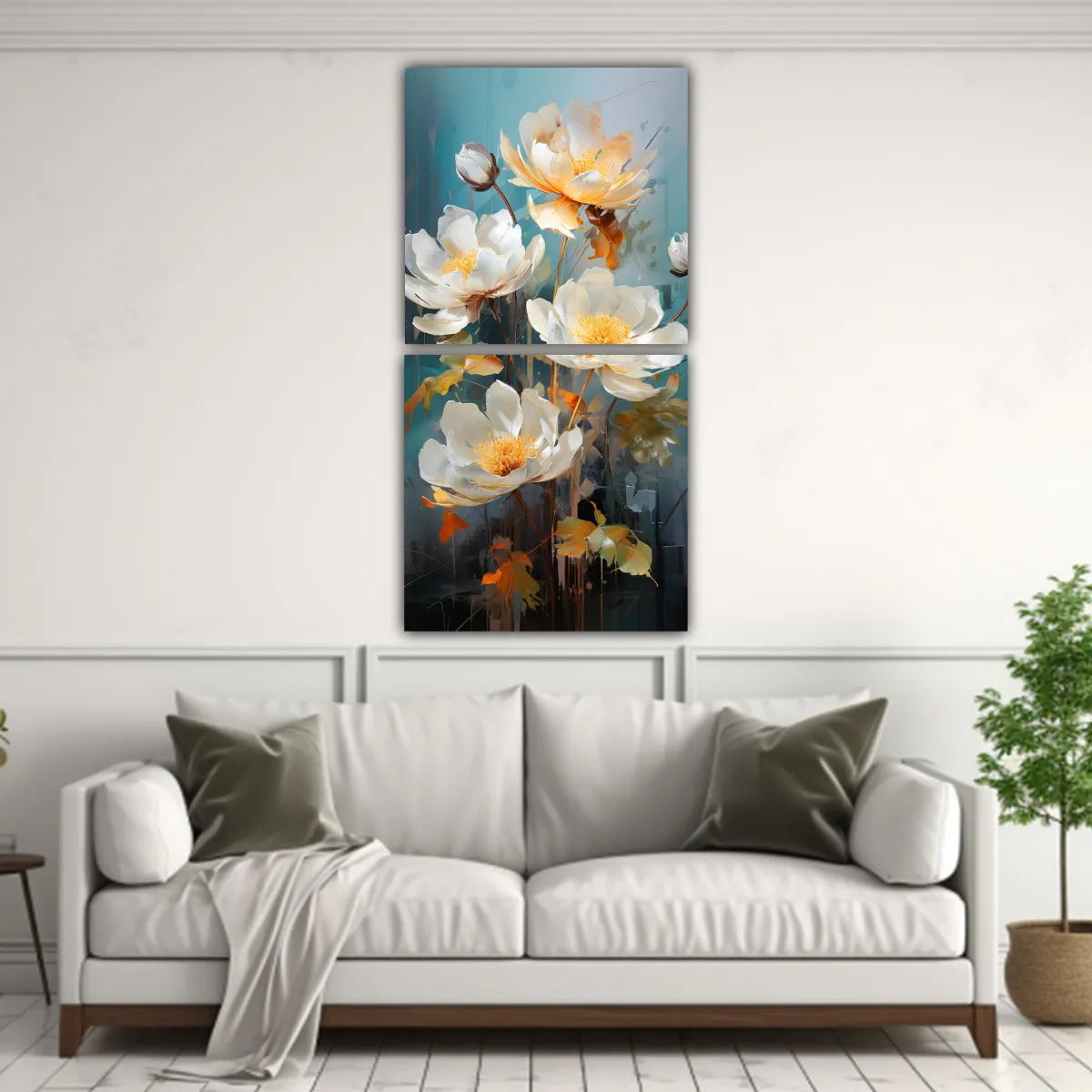 GENERICO - Cuadros Decorativos Intensidad A Flores De Loto 60x120 Cm