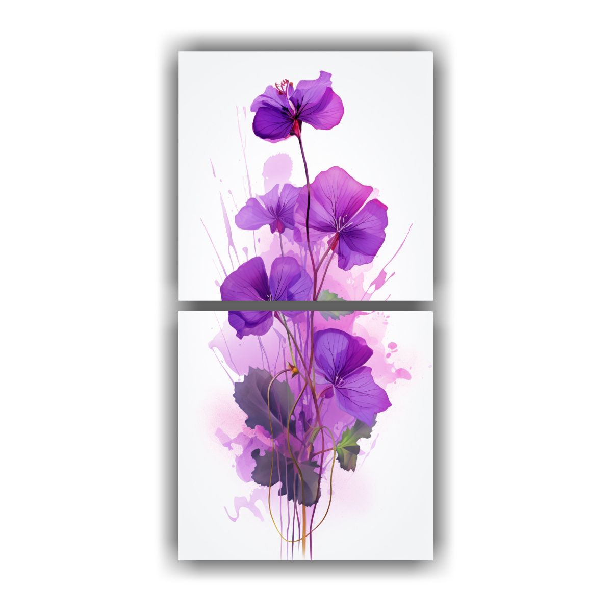 GENERICO - Cuadro De Lienzo Neonoir Con Hierbas Nasturtium 20x40 Cm