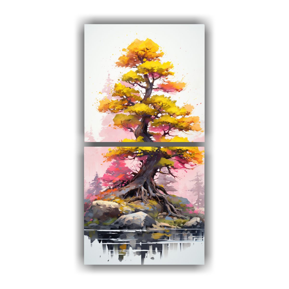 GENERICO - Cuadros Abstractos Innovadores De Finas Líneas 30x60 Cm