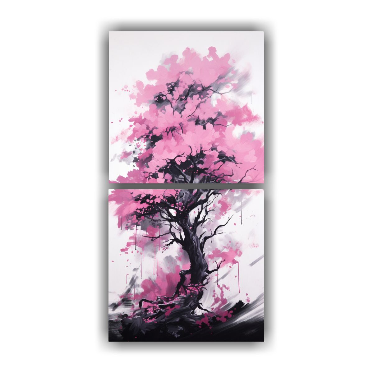 GENERICO - Pinturas Neonoir En Bastidor Tonos Salon Con Dos 40x80 Cm