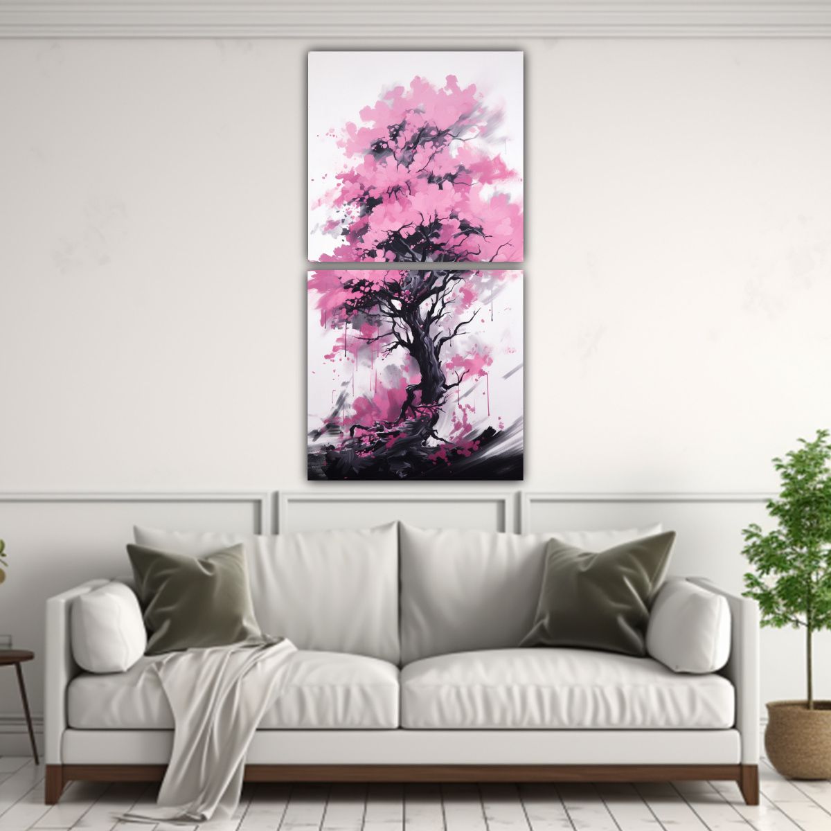 GENERICO - Pinturas Neonoir En Bastidor Tonos Salon Con Dos 40x80 Cm