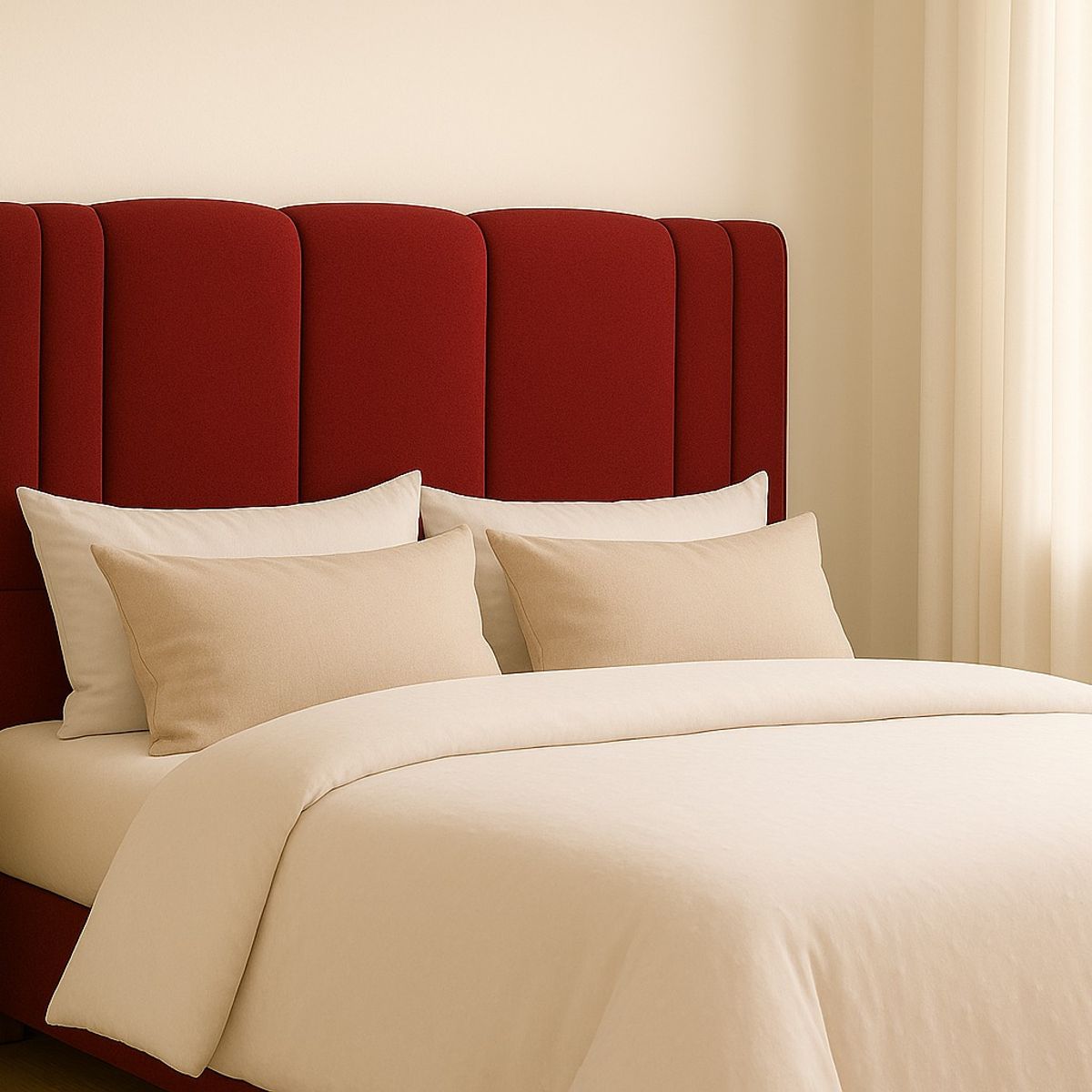 GENERICO - Respaldo De Cama 1.5 Plazas Milano Burdeo