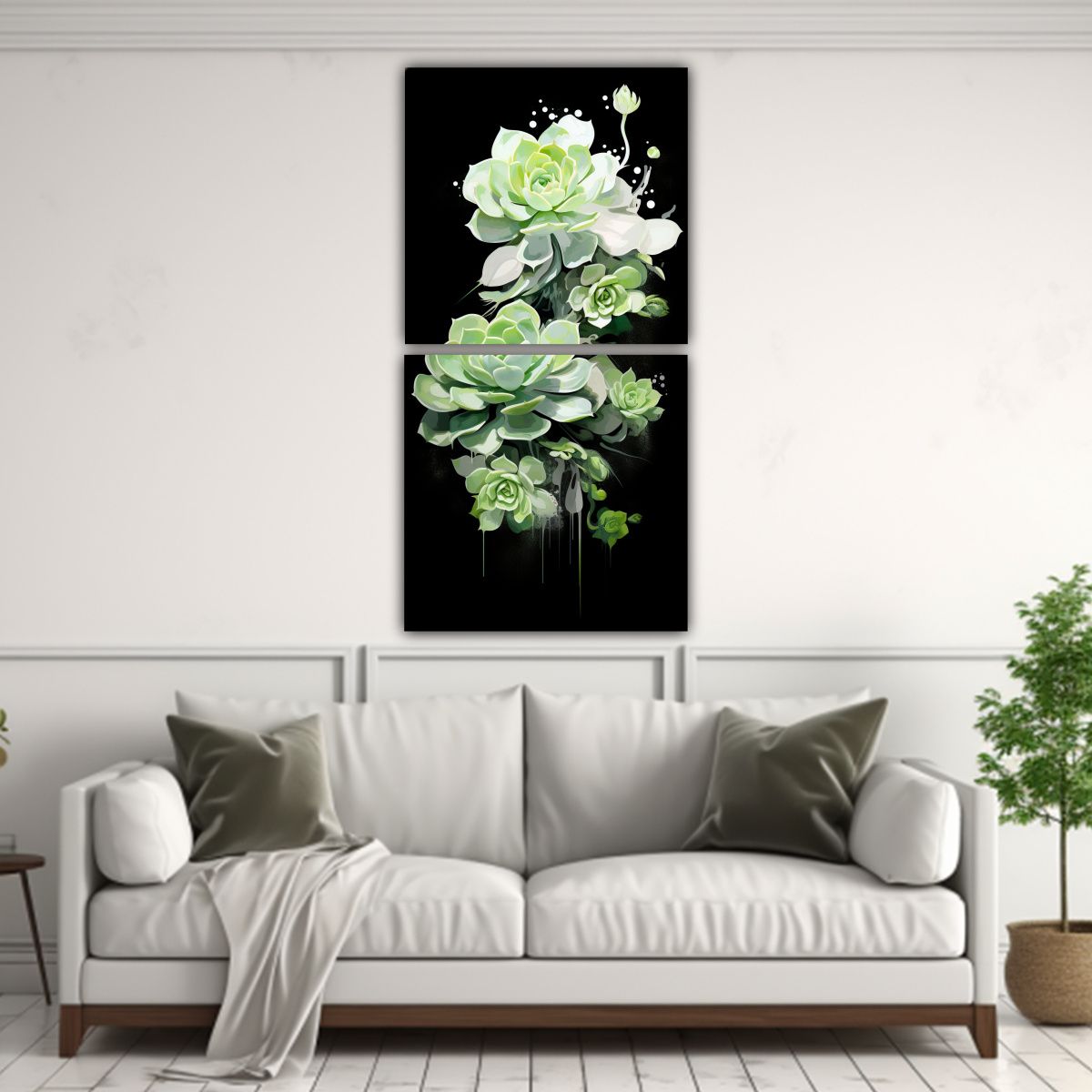 GENERICO - Pinturas Decorativas De Plantas Suculentas En 20x40 Cm