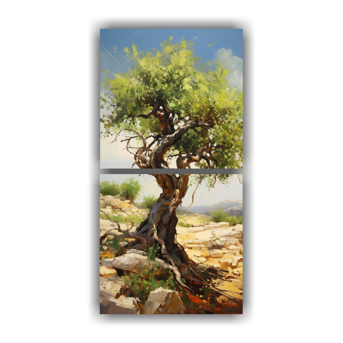 GENERICO - Pintura Abstracta Dos Artes Forma Época A Estilo 40x80 Cm