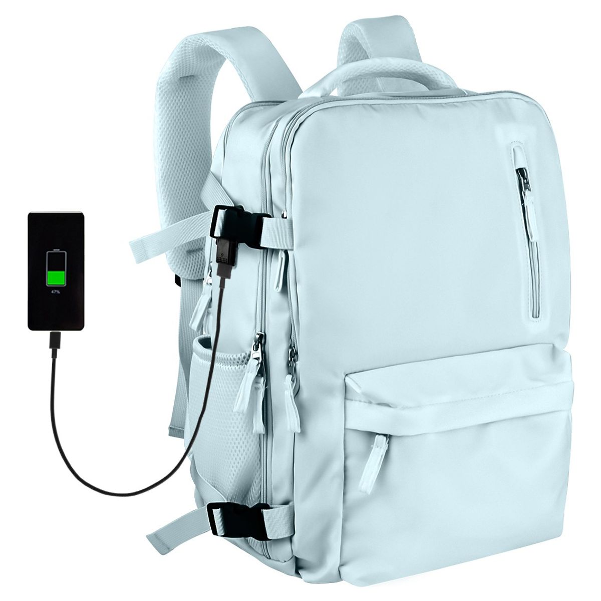 SUPERCENTER - Mochila De Viaje De Gran Capacidad Con Hombros Usb Puerto  Azul