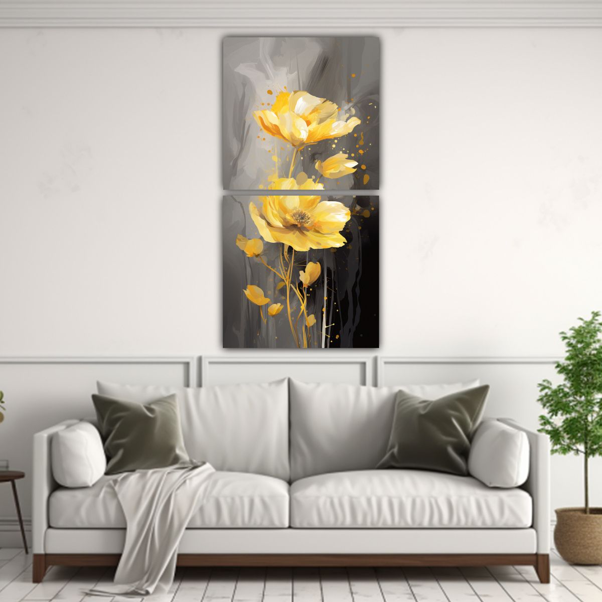 GENERICO - Pinturas De Arte De Pared Innovadoras Amarillo Y 20x40 Cm