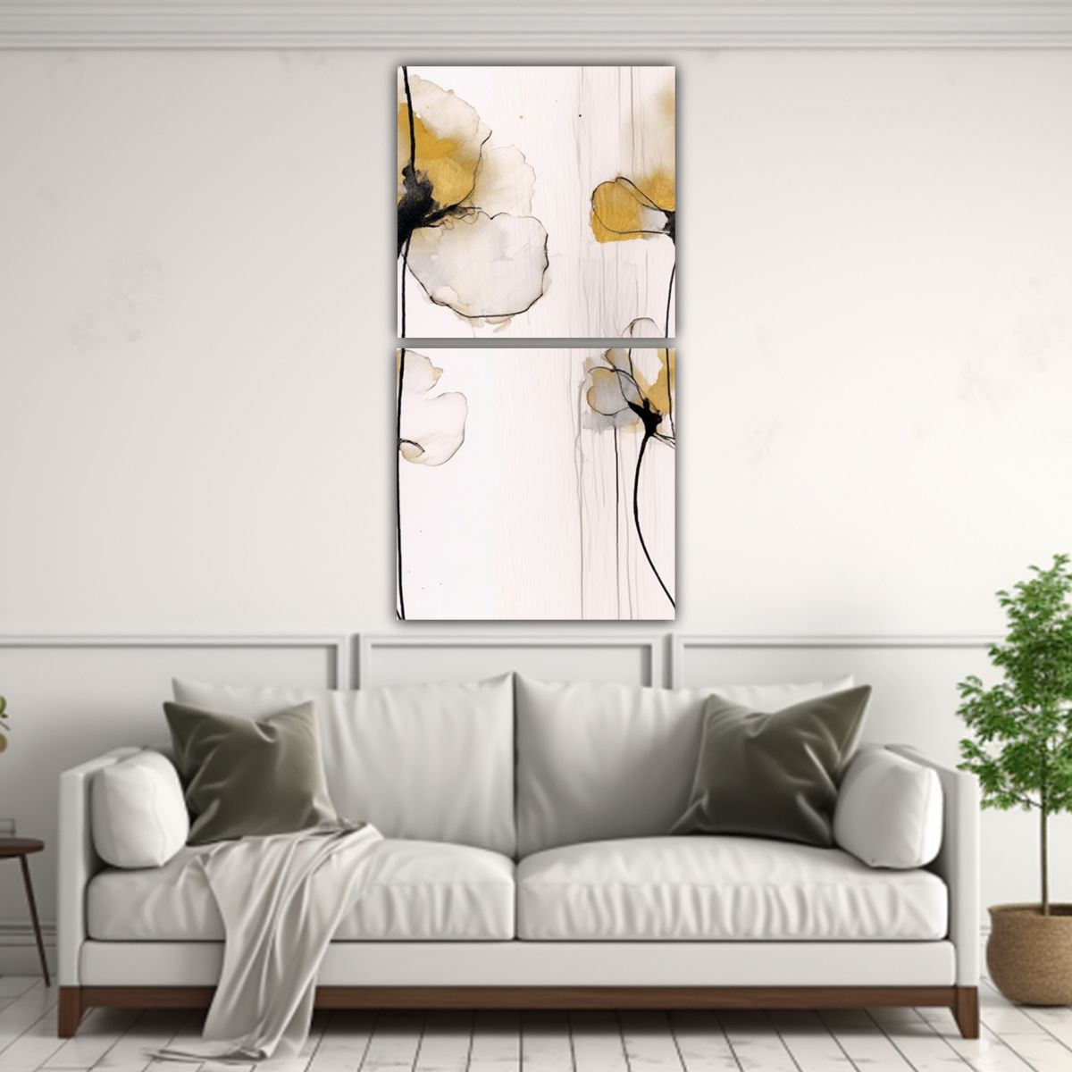 GENERICO - Dibujo Colorido De Flor Amarilla Estilo Dos 30x60 Cm