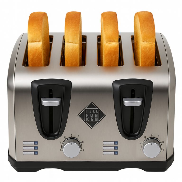 TELEFUNKEN Tostador Eléctrico Doble 4en1 Easy Toast Pro Inox 1450W