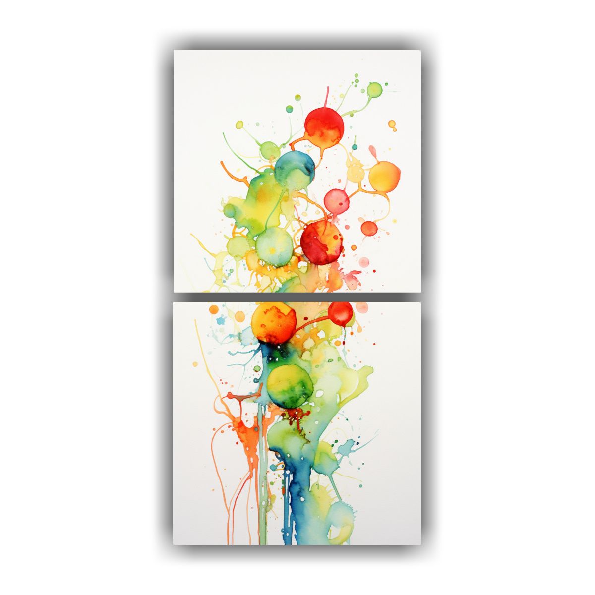 GENERICO - Dos Pinturas Modernas De Vitalidad Con 40x80 Cm