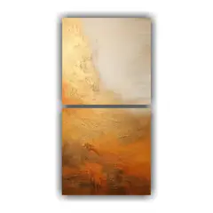 GENERICO - Pintura Abstracta Dorada Expresividad Dos Artes 40x80 Cm