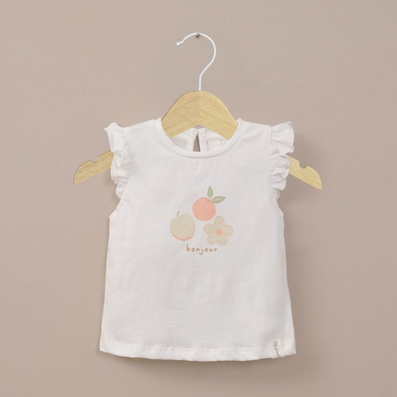 OPALINE - Polera blanca manga corta de niña