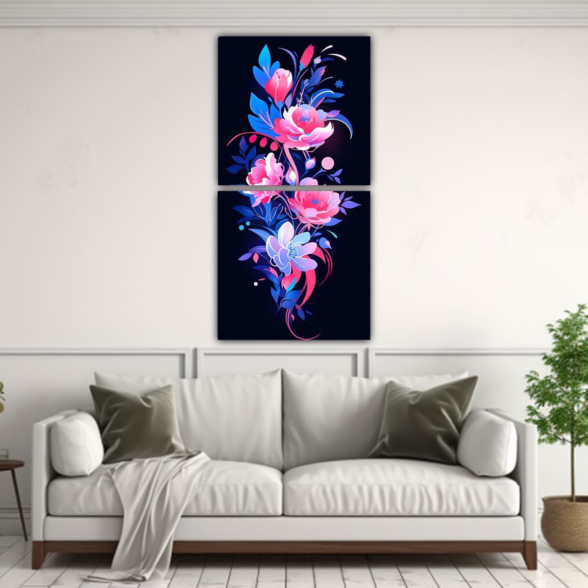 GENERICO - Pinturas Decorativas Verticales Con Contraste 20x40 Cm