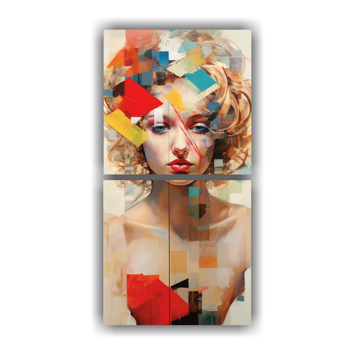 GENERICO - Cuadro Colores Esquema Patchwork Abstracto De 50x100 Cm