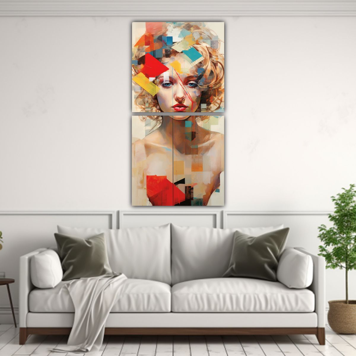 GENERICO - Cuadro Colores Esquema Patchwork Abstracto De 50x100 Cm