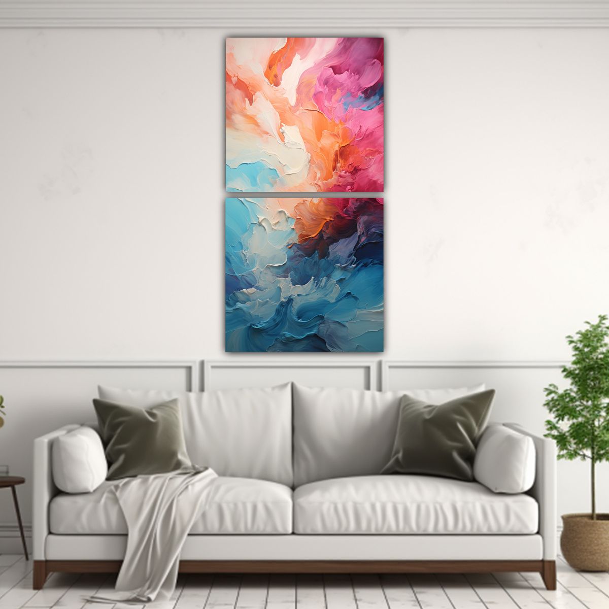 GENERICO - Cuadros Abstractos Luminosidad Vibrante Horizontes 60x120 Cm