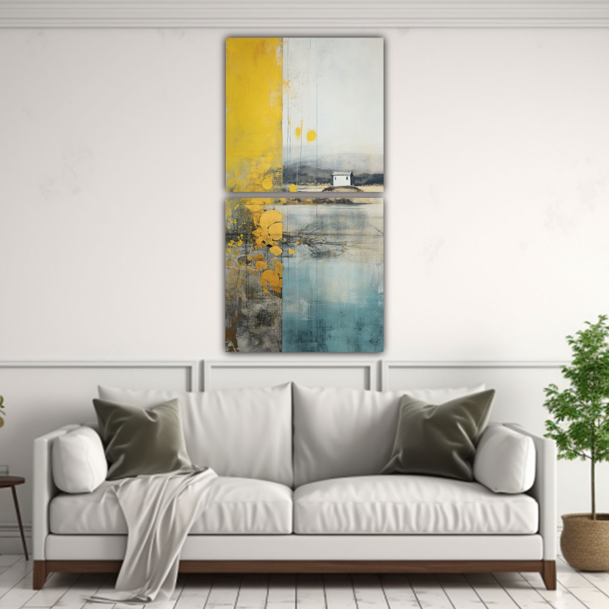 GENERICO - Pintura Decorativa Con Agua Amarilla Verde 20x40 Cm