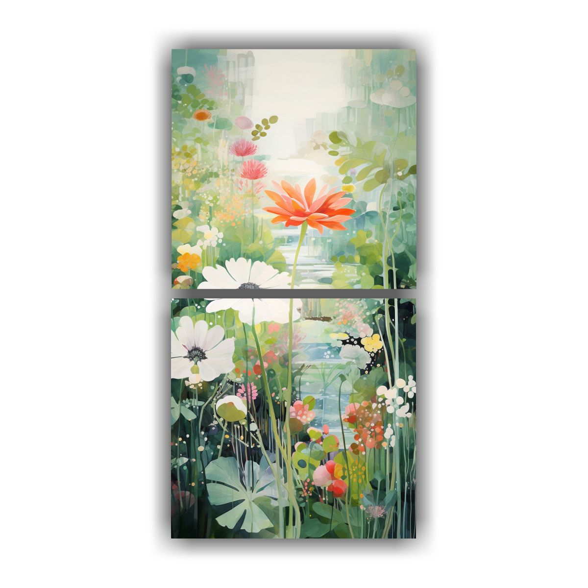 GENERICO - Cuadro Decorativo Lienzo Tema Estrellados Jardín 50x100 Cm